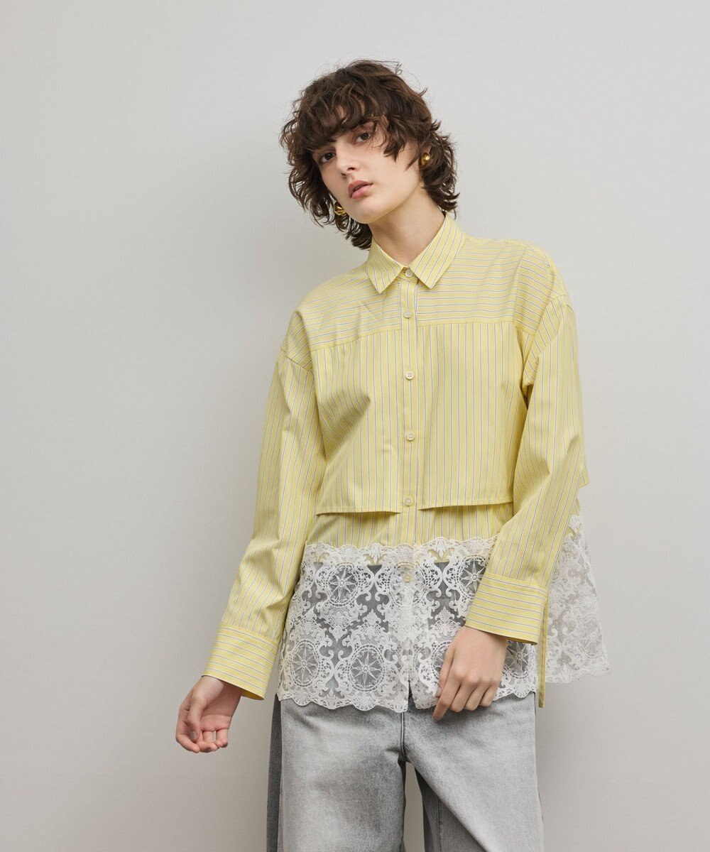GRACE CONTINENTAL レースティアードシャツ 