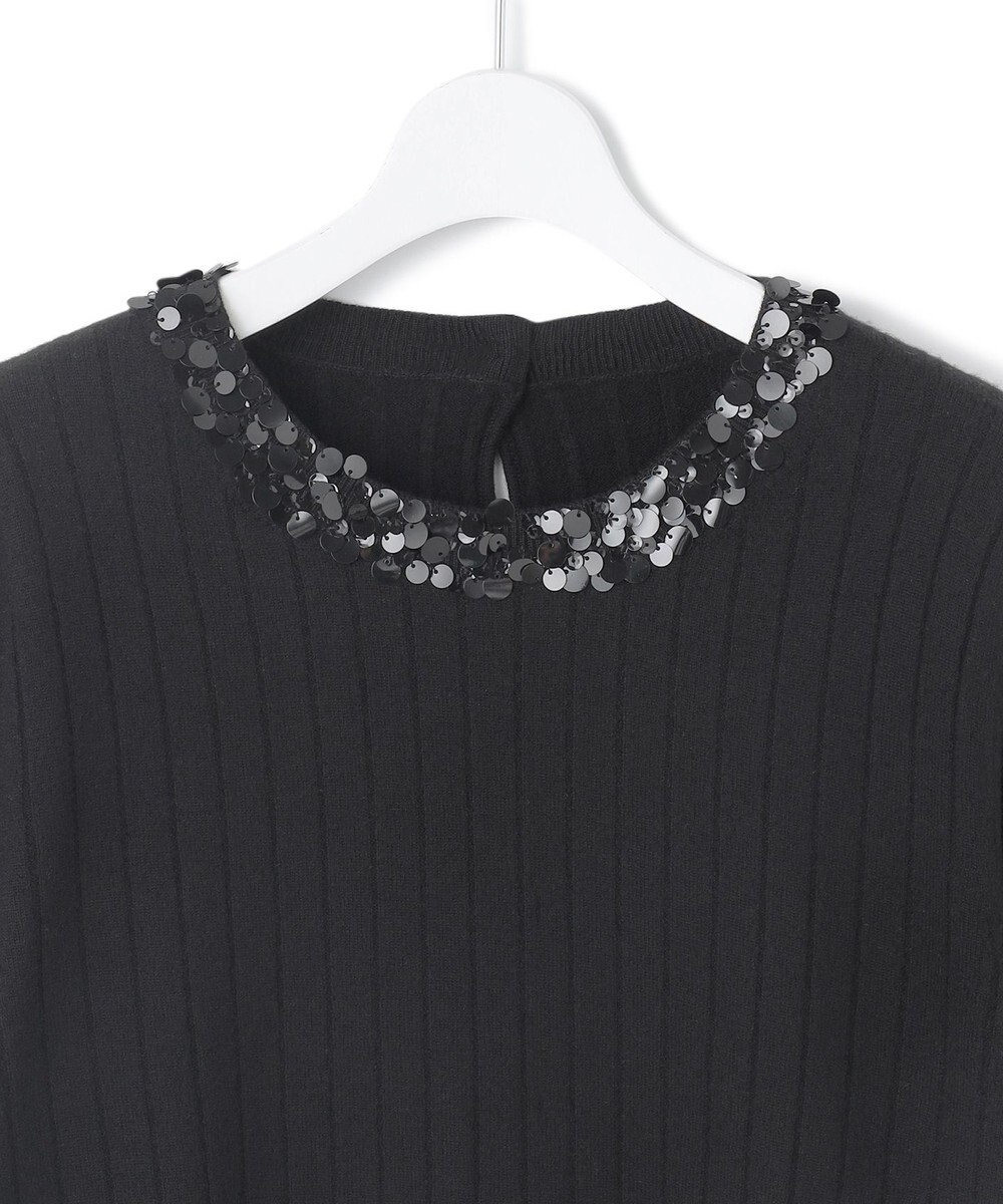 23区 スパンコール ワイドリブ ニット 