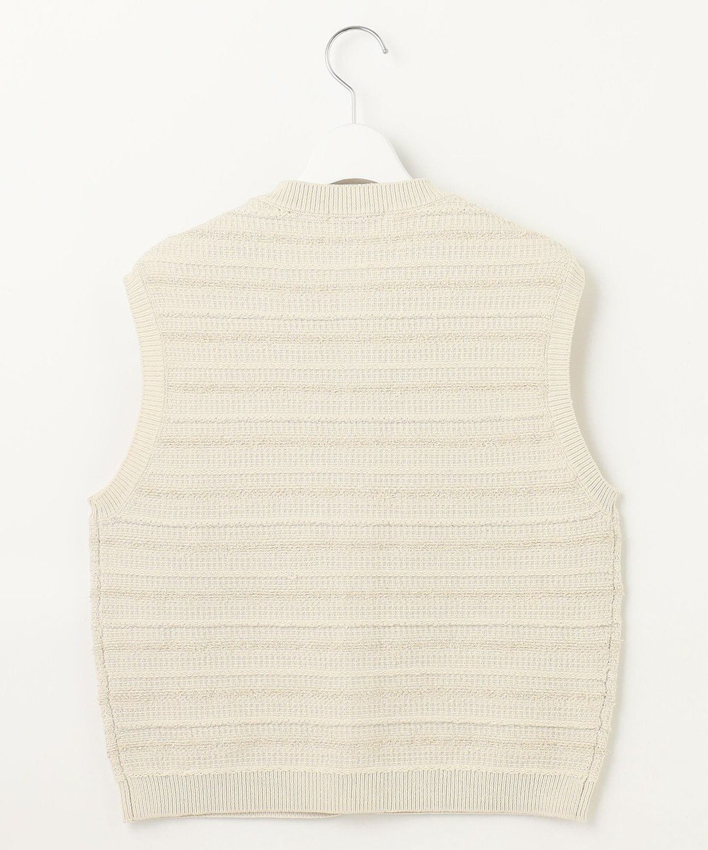 自由区 【洗える】テクスチャーコットンブレンドニット ベスト 