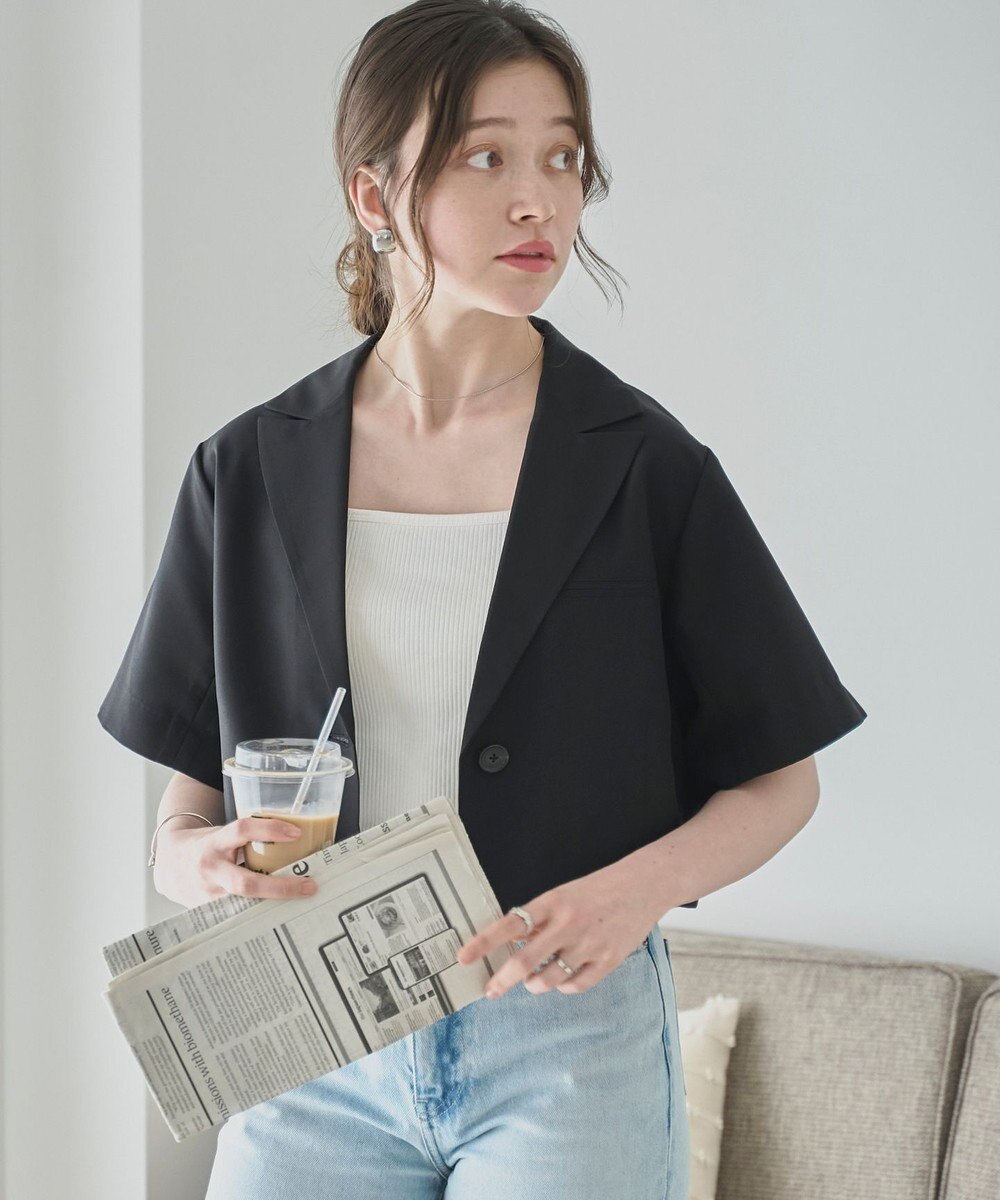 WEGO 【SETUP可】リネンライクショートシャツジャケット 