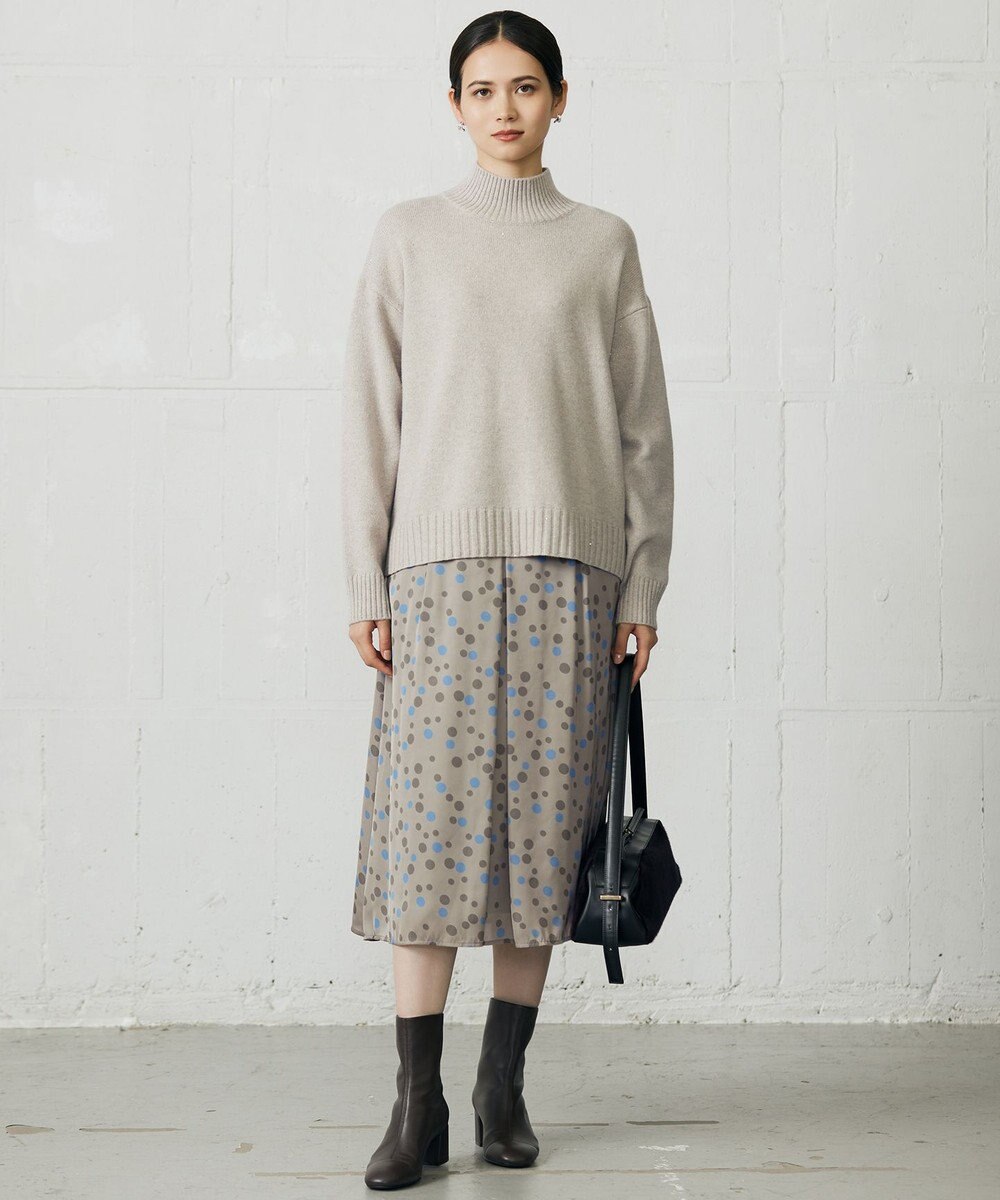 自由区 L マルチポルカドットプリント スカート 