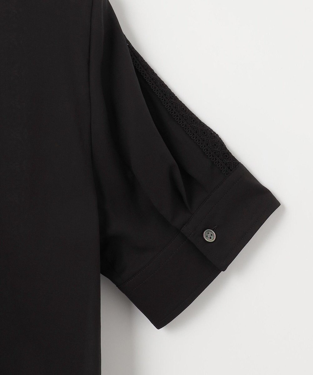 自由区 【洗える】キュプラコットンツイル半袖シャツ ブラウス 