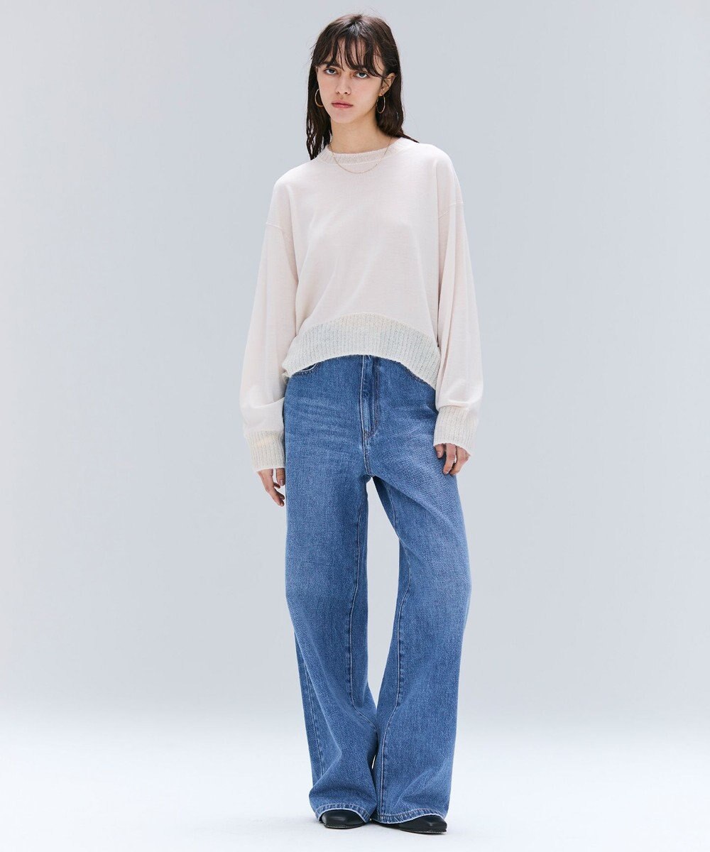 BEIGE， 【洗える】LA MONNAIE / モヘアMIXクルーネックニット 