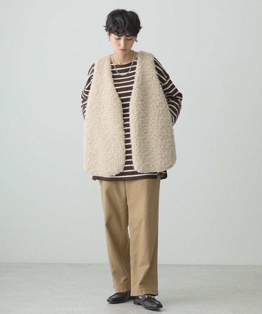 AMERICAN HOLIC 丈違いシープライクフェイクファーベスト 