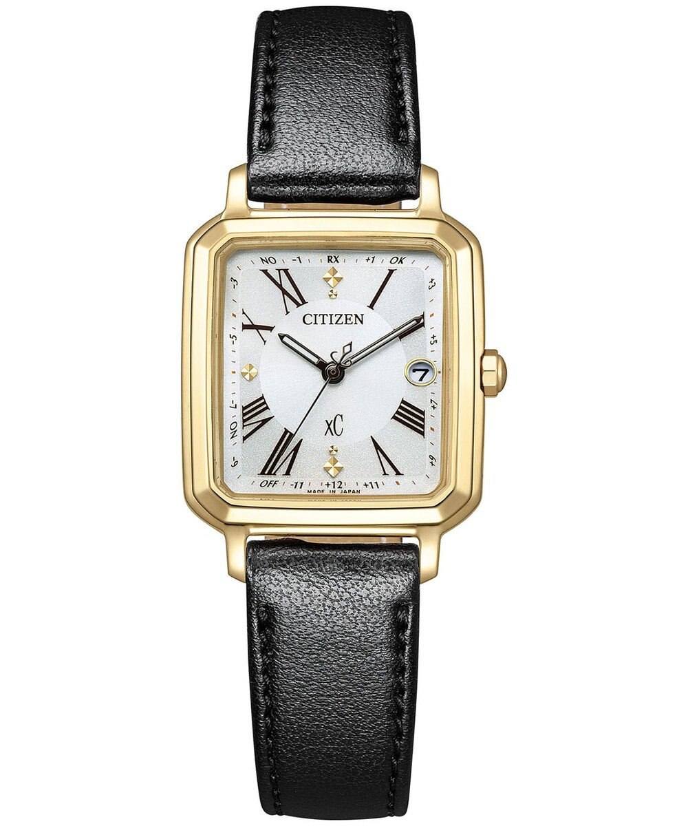 CITIZEN 【替えバンド付き2way】電池交換不要の電波時計 hikari collection Square 2way Model ES9502-12A 