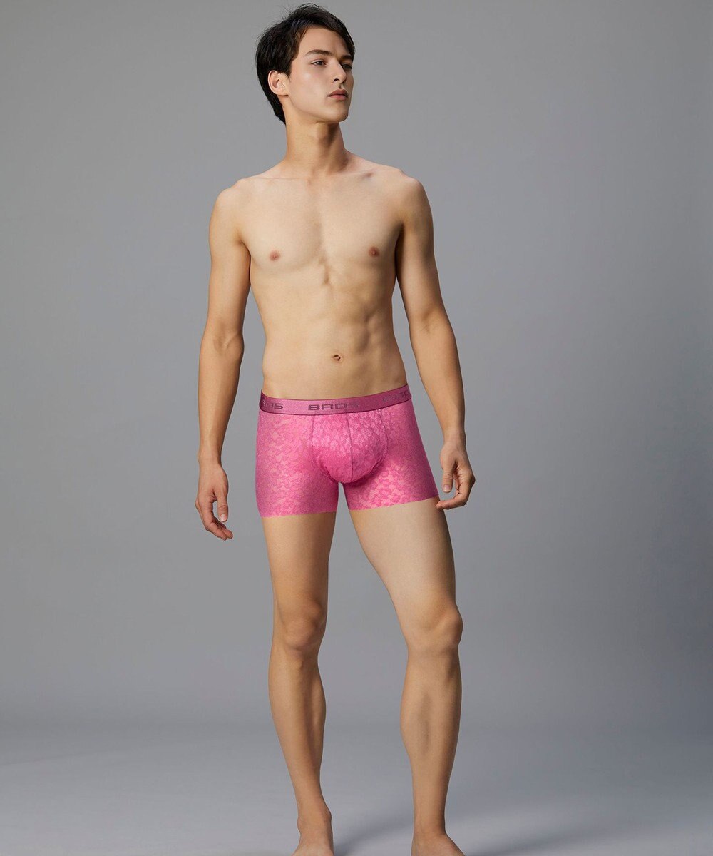 WACOAL MEN ボクサーパンツ【レースボクサー】フロント快適グラマラス 通気性 フリーなカッティング(裾部分) 前閉じ レース 下着 GT3341 /ブロス バイ ワコールメン 