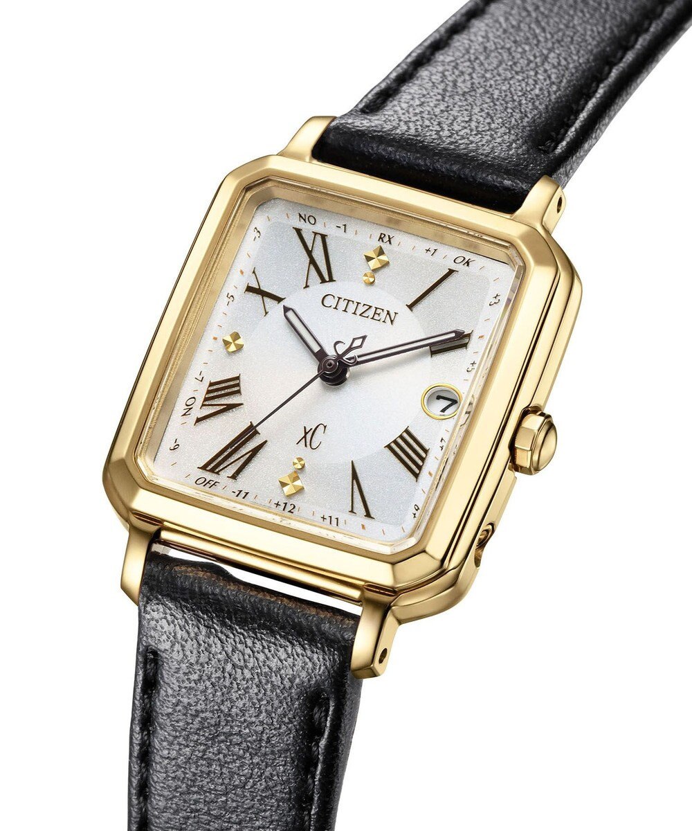 CITIZEN 【替えバンド付き2way】電池交換不要の電波時計 hikari collection Square 2way Model ES9502-12A 