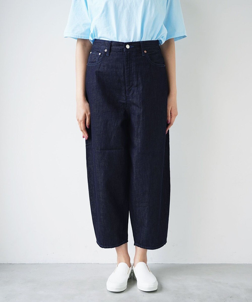 caqu FS linen barrel pants ふんわりリネンテーパードデニム 