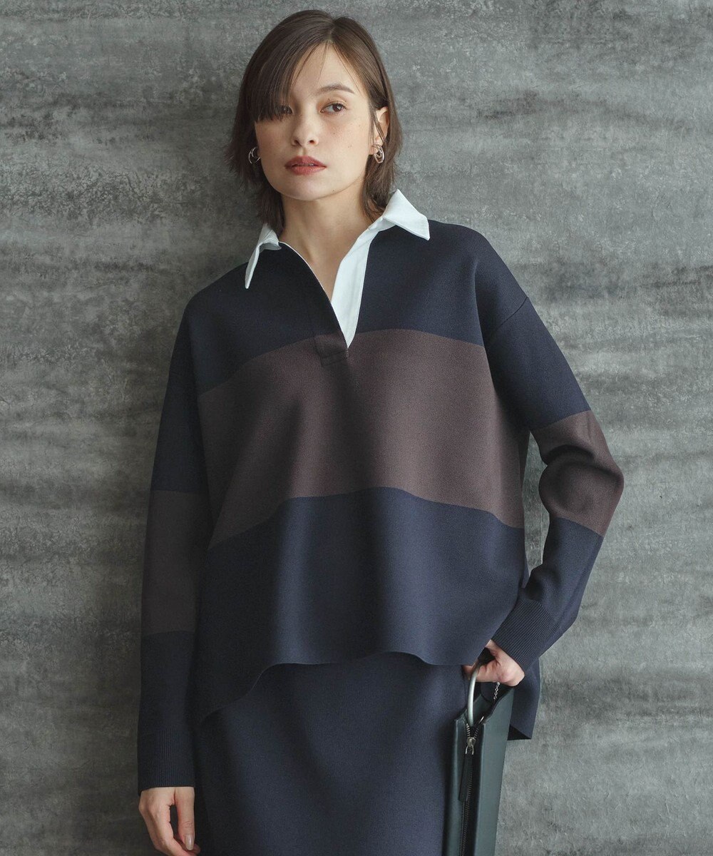 ICB 【洗える】 シンセティックダブルフェイス ラガーニットプルオーバー 