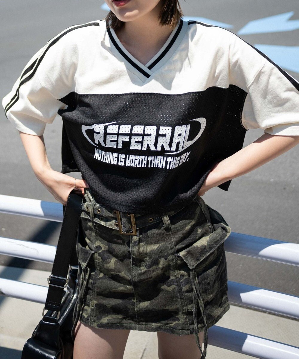 WEGO 2ライン切り替えメッシュショートT 