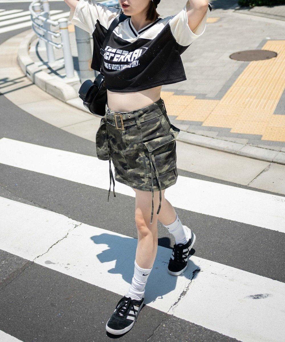 WEGO 2ライン切り替えメッシュショートT 