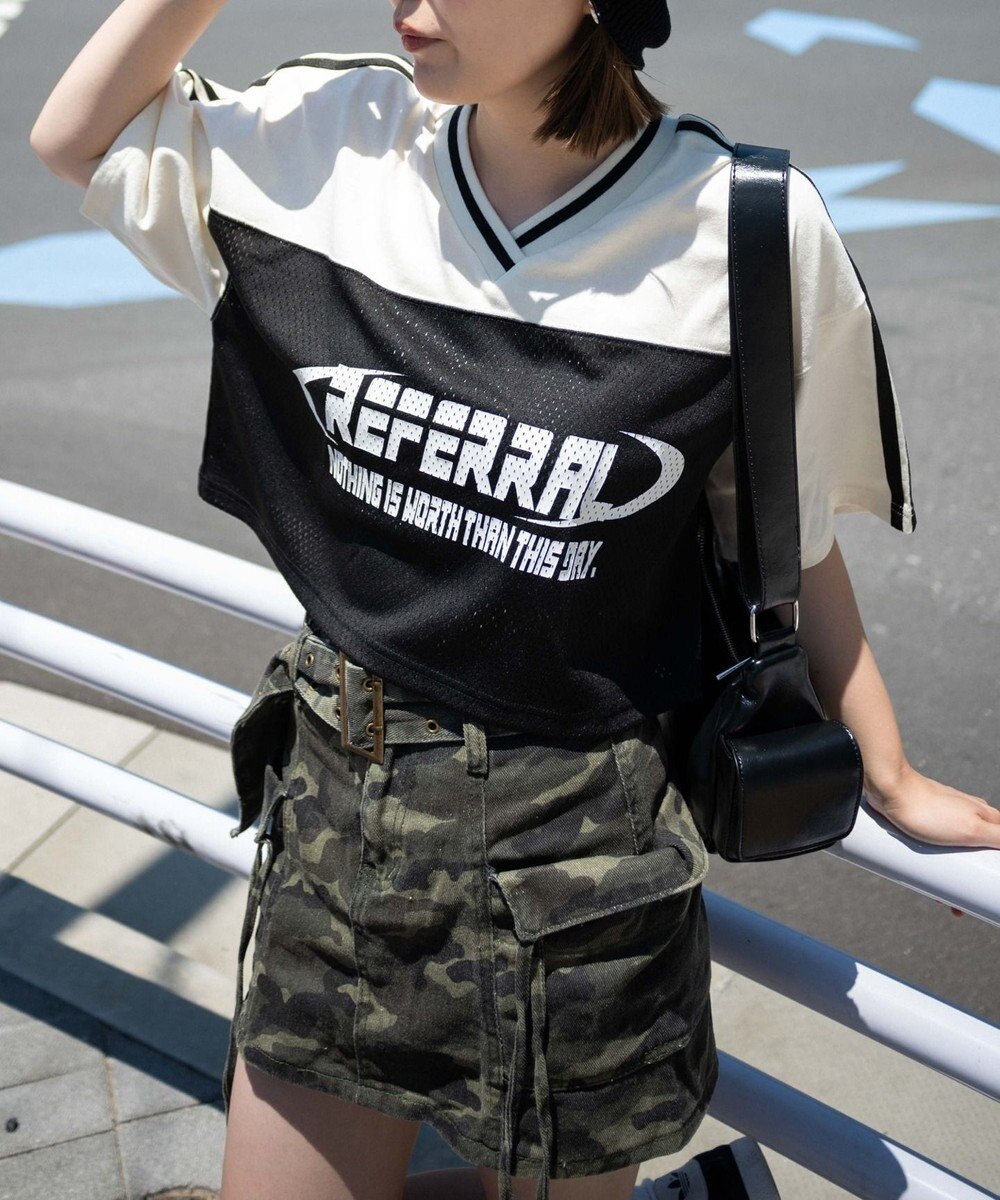 WEGO 2ライン切り替えメッシュショートT 