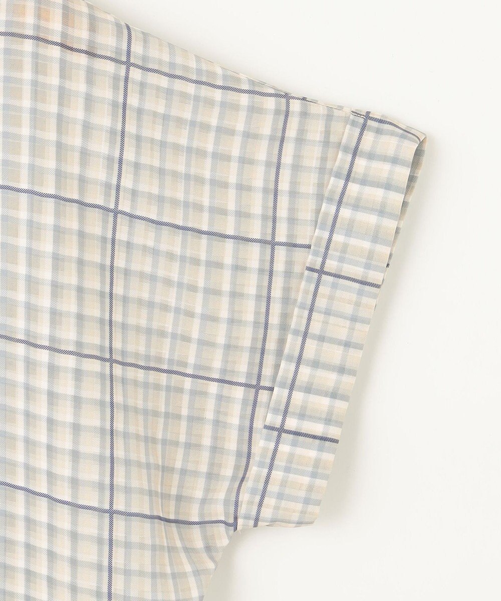 組曲 L 【洗える】シアーチェック ブラウス 