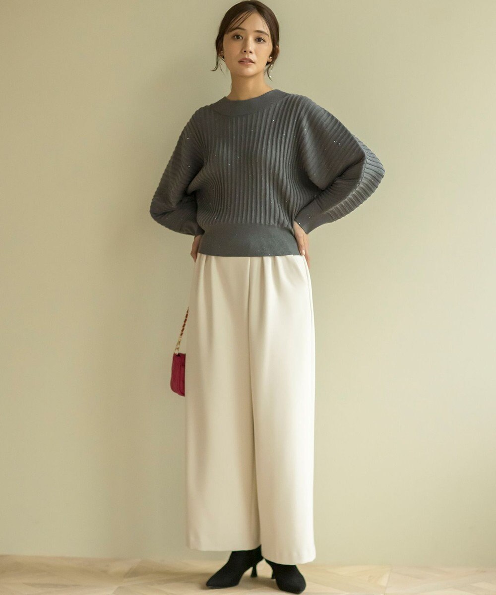 組曲 【暖かい・ストレッチ】バックウォームワイドタックパンツ 