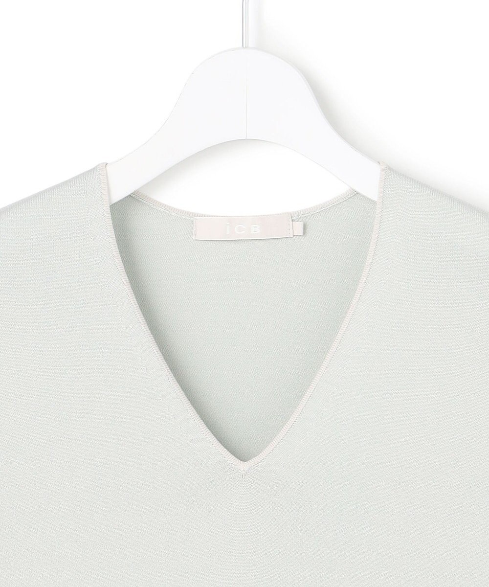 ICB L 【先行予約・WEB限定カラーあり】 シンセティックハイゲージ 半袖Vネックニット 