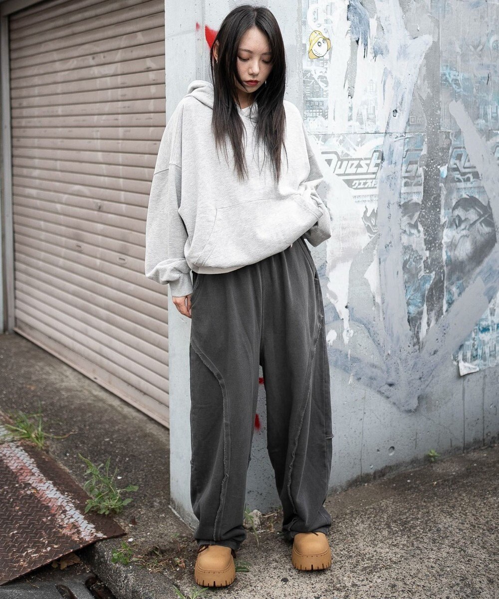 WEGO 【ユニセックス着用ITEM/ウエストゴム/MLサイズ展開】バルーン3Dスウェットパンツ 