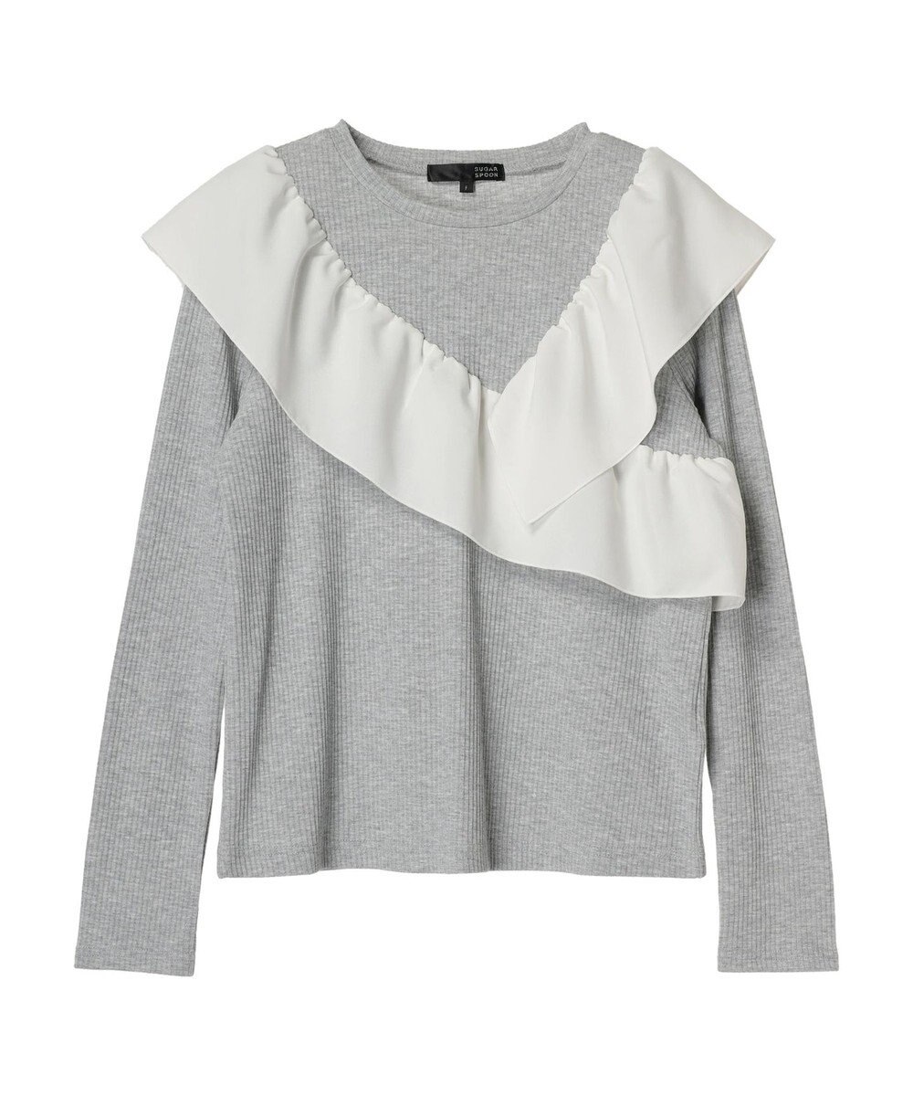 Green Parks ・ＳＵＧＡＲ　ＳＰＯＯＮ　アシンメトリーフリルロンＴＥＥ 