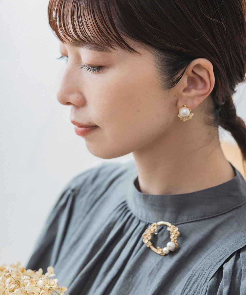 Pisceans フローラル&コットンパールブローチ 