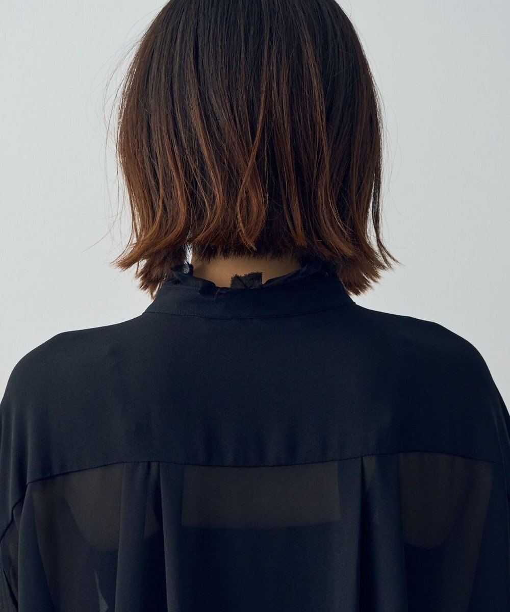 YECCA VECCA フリルデザインロングシャツ 