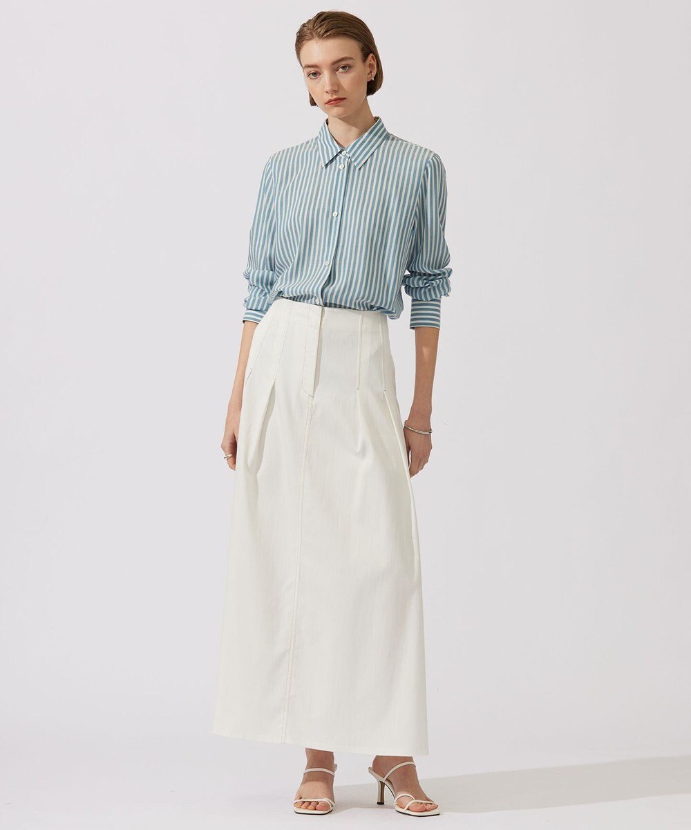 ICB L 【洗える】PlaX コットンソフトデニムスカート 