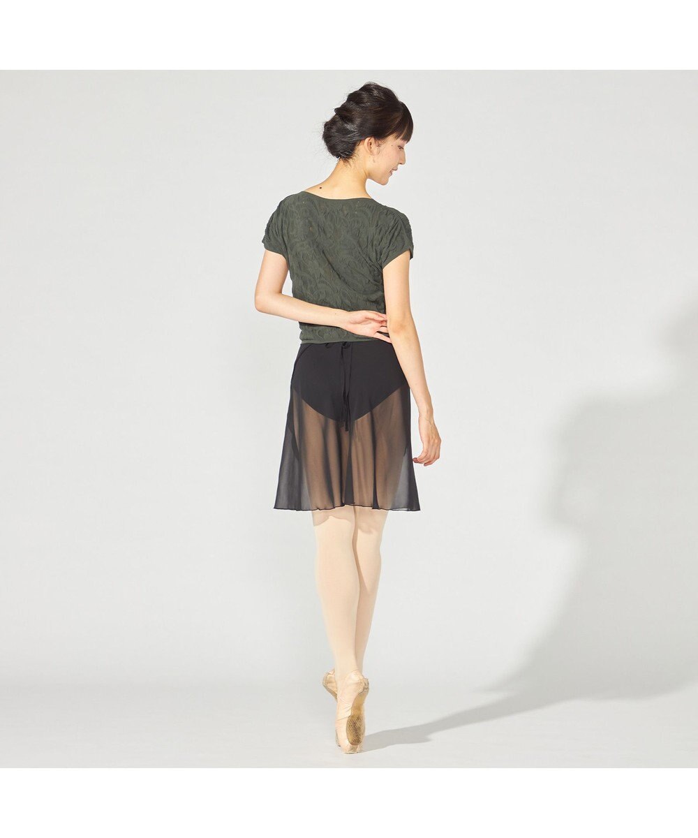 Chacott 【ノーソーイングニット】バレリーナネックコンパクトTシャツ 