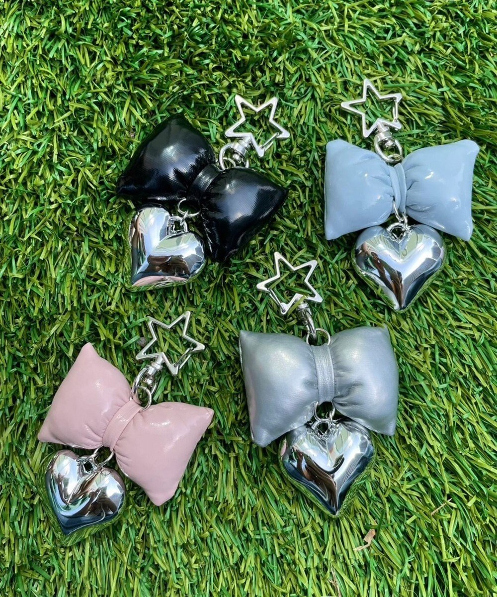 WEGO クッションリボンハートキーホルダー 