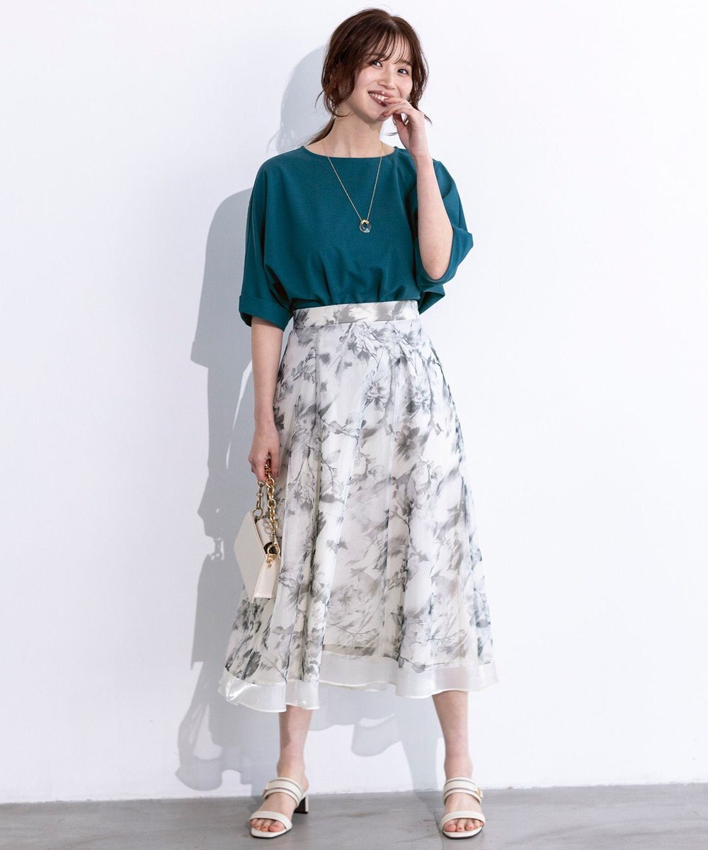 ANY SIS S 【前後着用・UVケア・洗える】2WAYジョーゼットジャージードルマン カットソー 