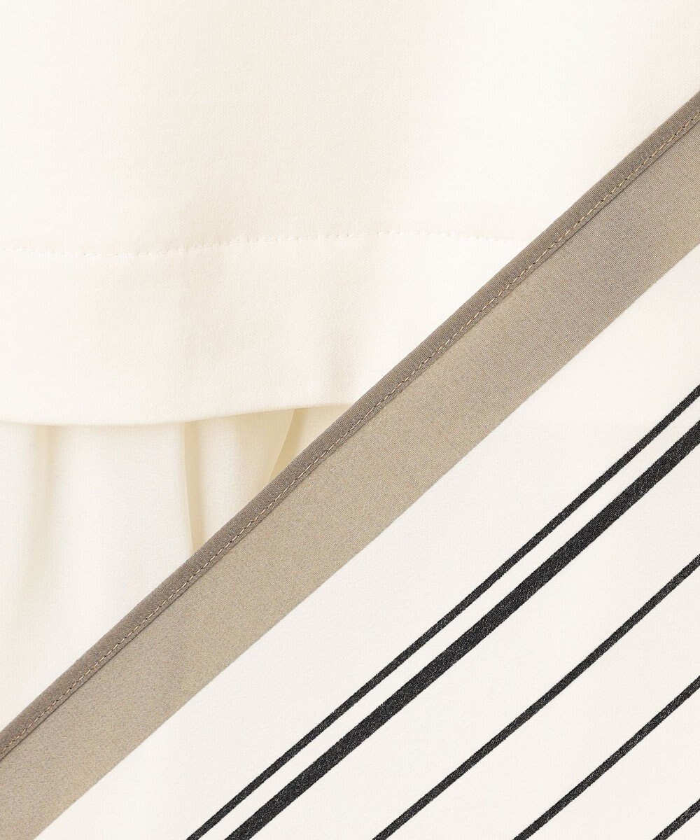 23区 【汗じみ防止加工】スカーフプリントコンビ ヘムデザイン チュニック 