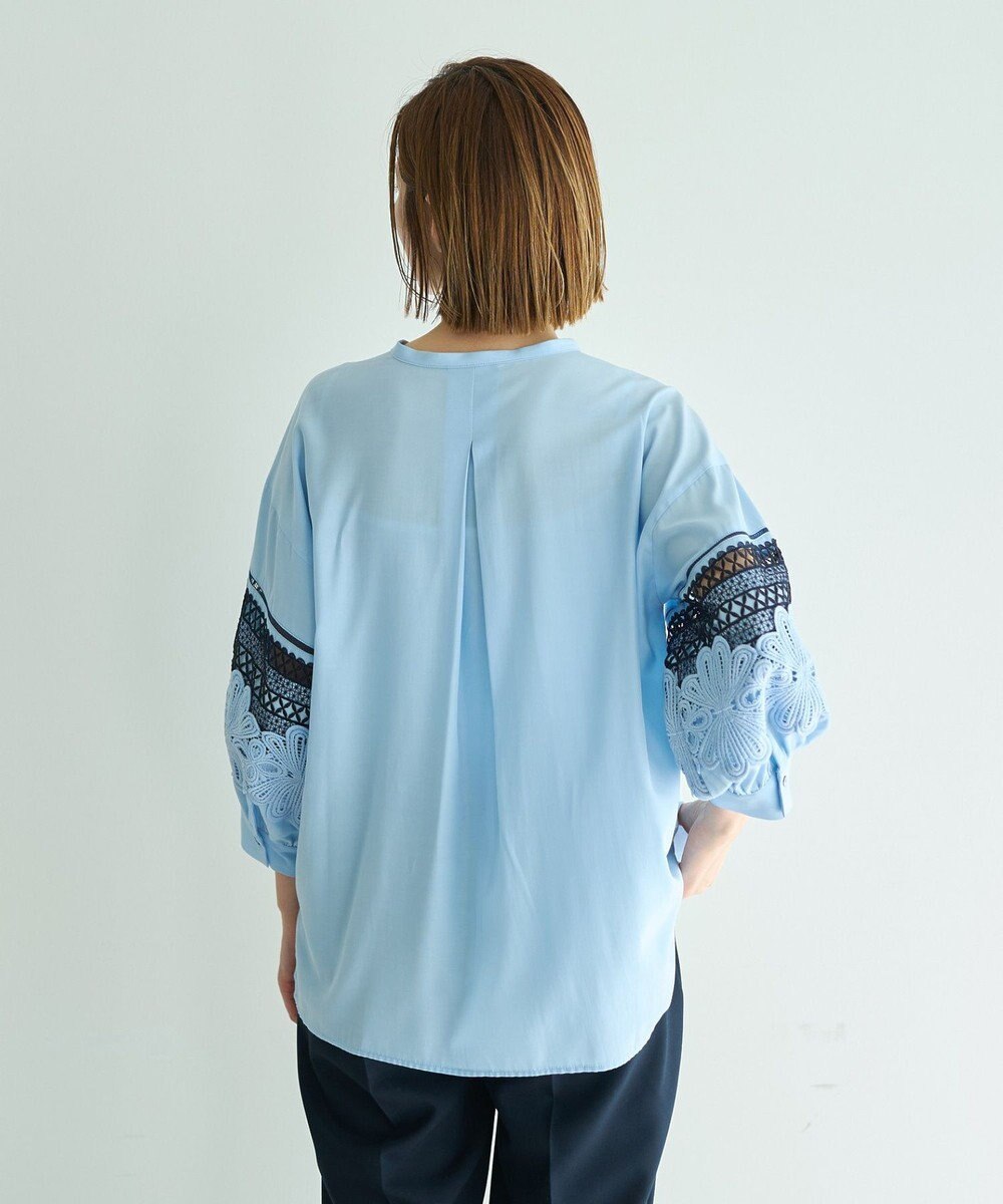 YECCA VECCA レース切替スキッパーブラウス 