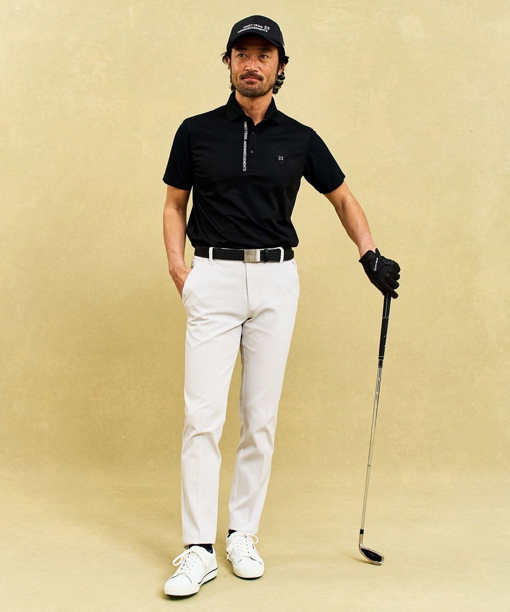 23区GOLF 【MEN】ストレッチ性抜群のハニカムメッシュコンビポロシャツ 