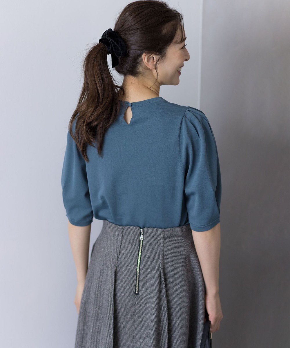 組曲 クルミボタン5分袖ニット 