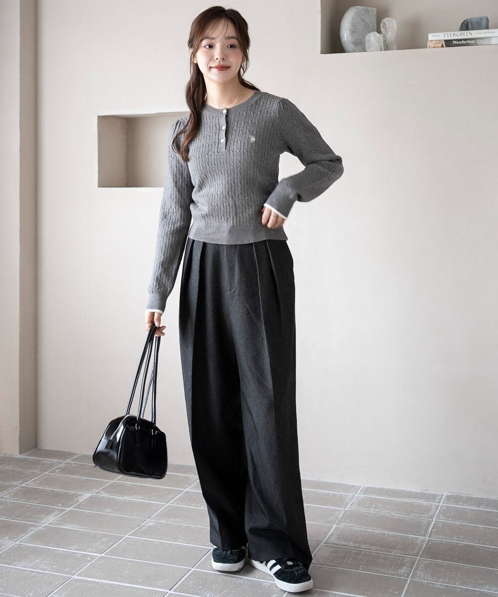 WEGO 【WEB限定/25年秋冬新作】別注USPOLOヘンリーネックニットPO 