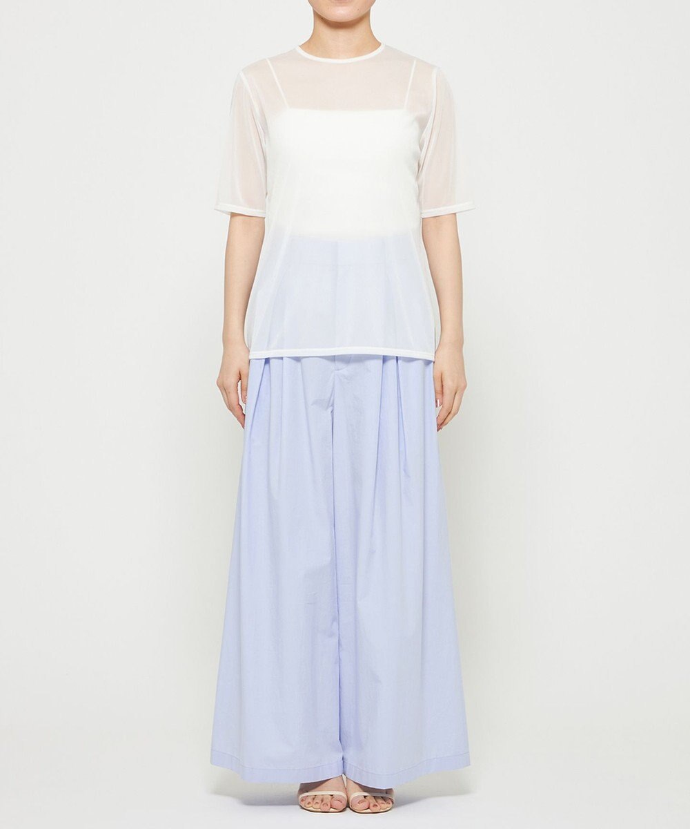 uncrave トリコットシフォン ハーフスリーブカットソー 