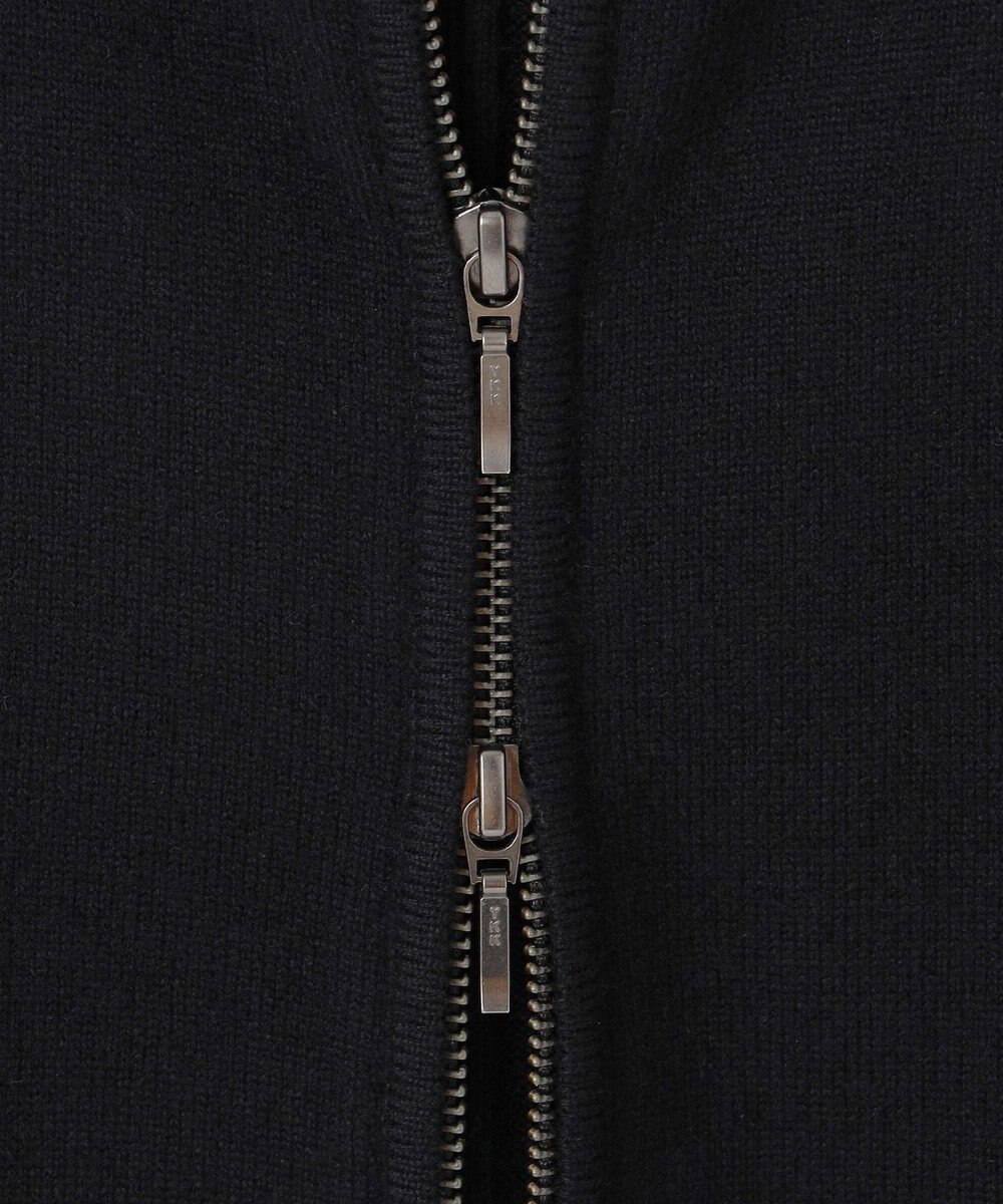 ICB L 【洗える】ソフトカシミヤミックス ジップアップ ニットパーカー 