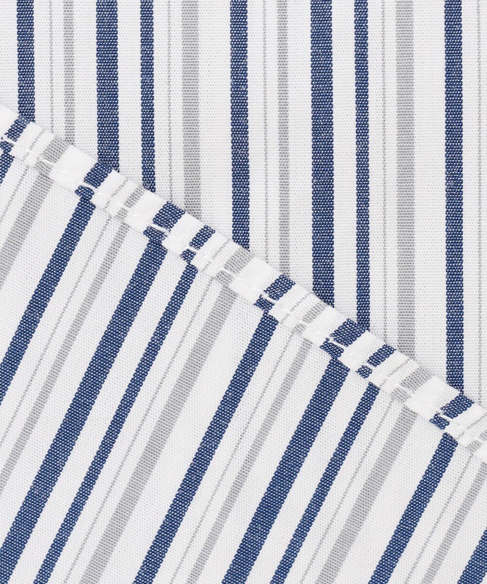 J.PRESS MEN ポプリンマルチストライプ バンドカラーシャツ 