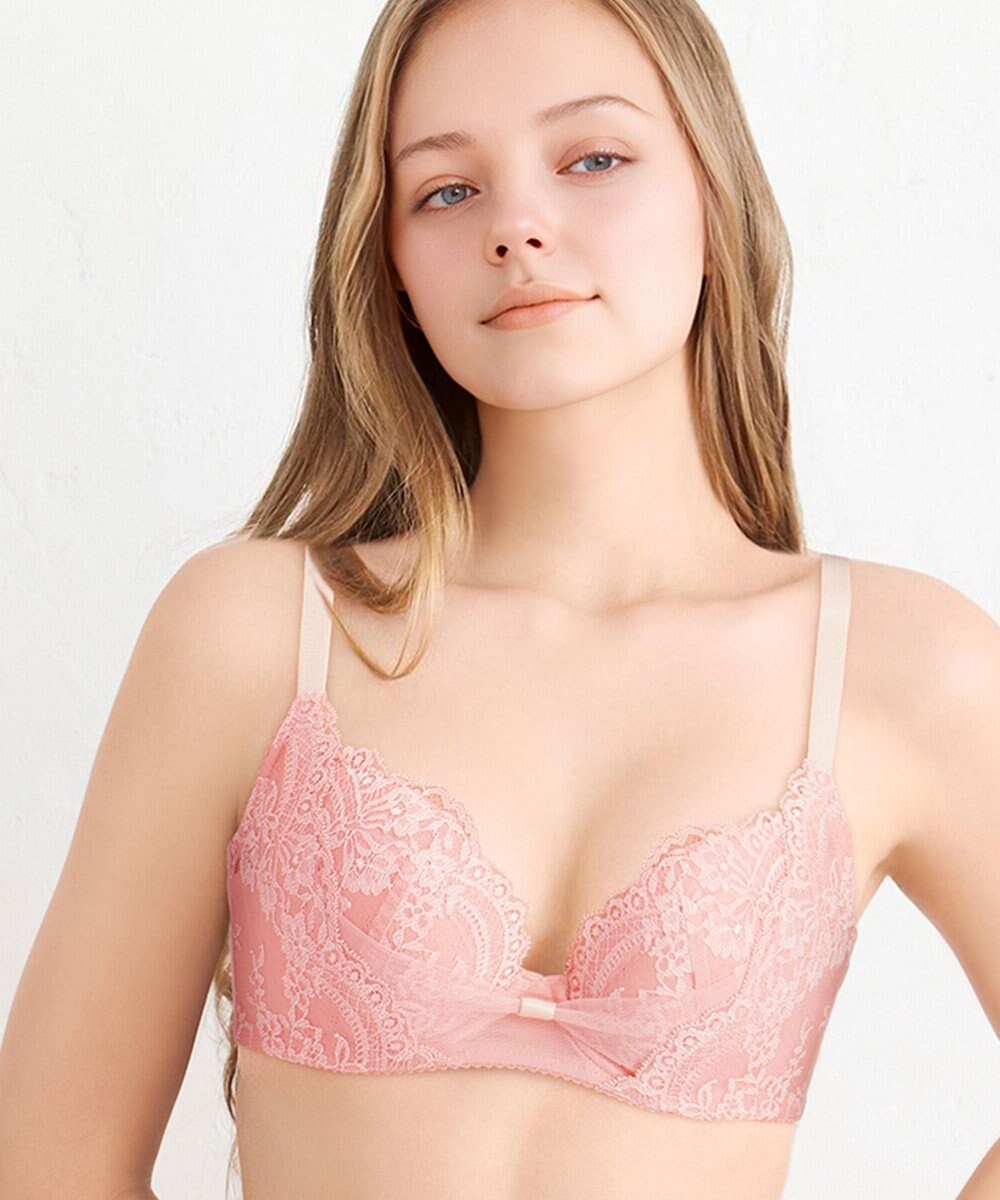WACOAL ブラジャー 【リボンブラ 脇すっきり】 脇高設計 着やせシルエット 動いても谷間キープ レディース BXB423 /ワコール 