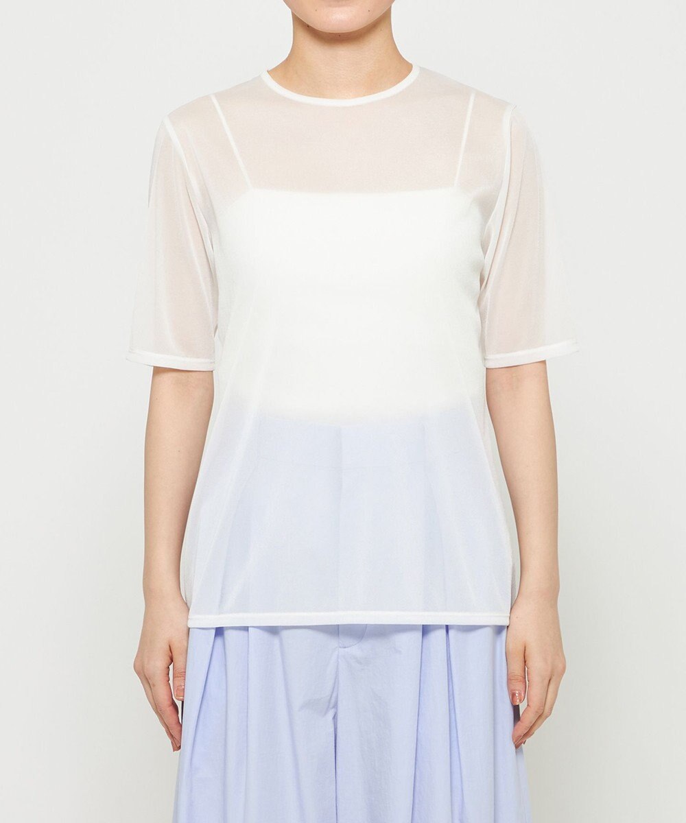 uncrave トリコットシフォン ハーフスリーブカットソー 