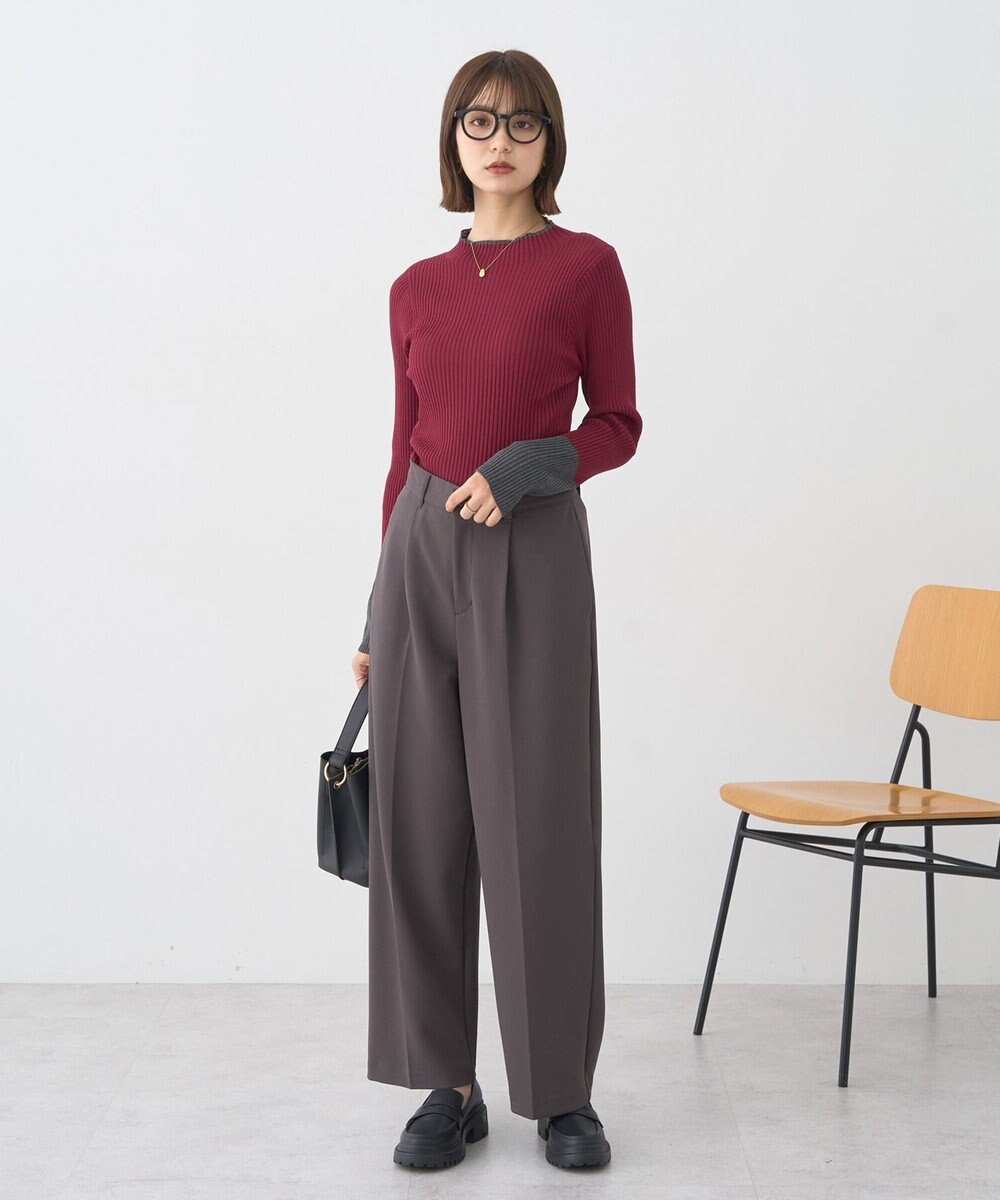 earth music&ecology ハイネックリブニットプルオーバー 