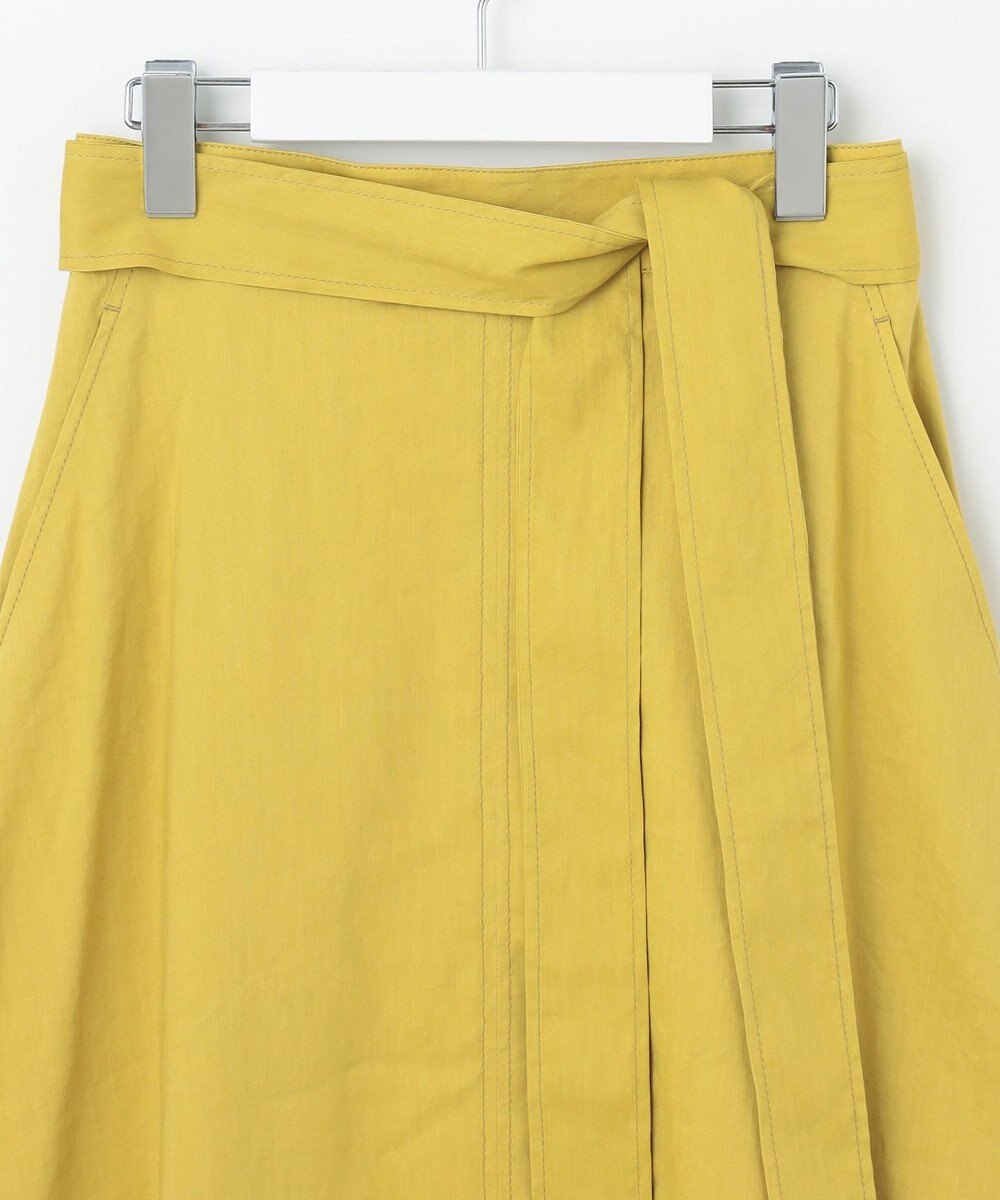 自由区 S 【洗える】リネンビスコースストレッチフレア スカート 