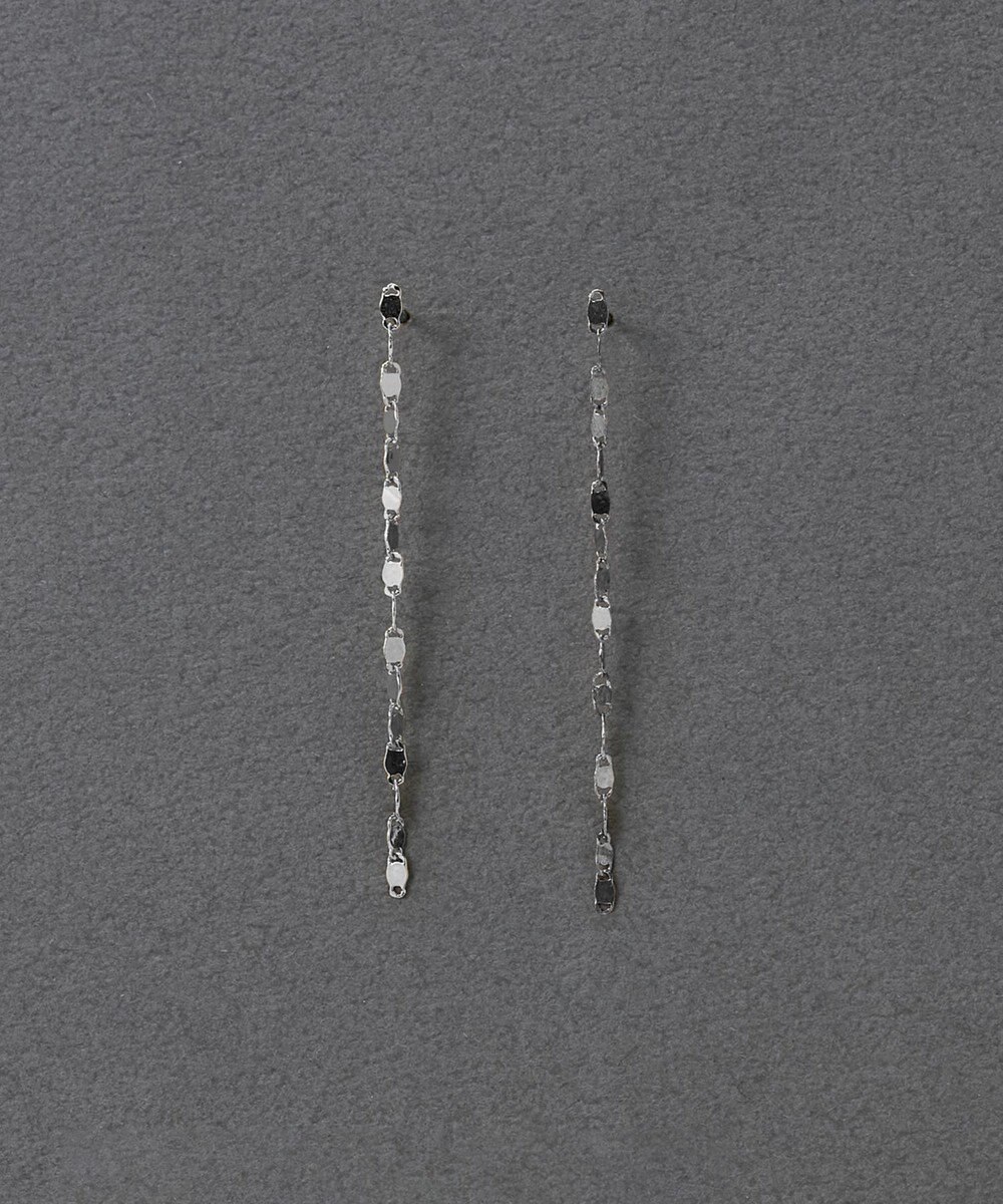 Phoebe 〈金属アレルギー対応〉グリッターエクレアロングピアス　シルバー/ニッケルフリー 