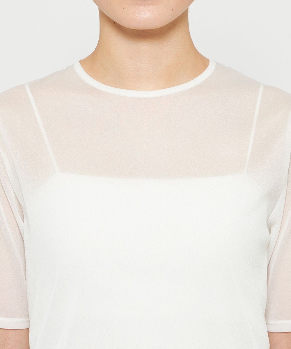 uncrave トリコットシフォン ハーフスリーブカットソー 