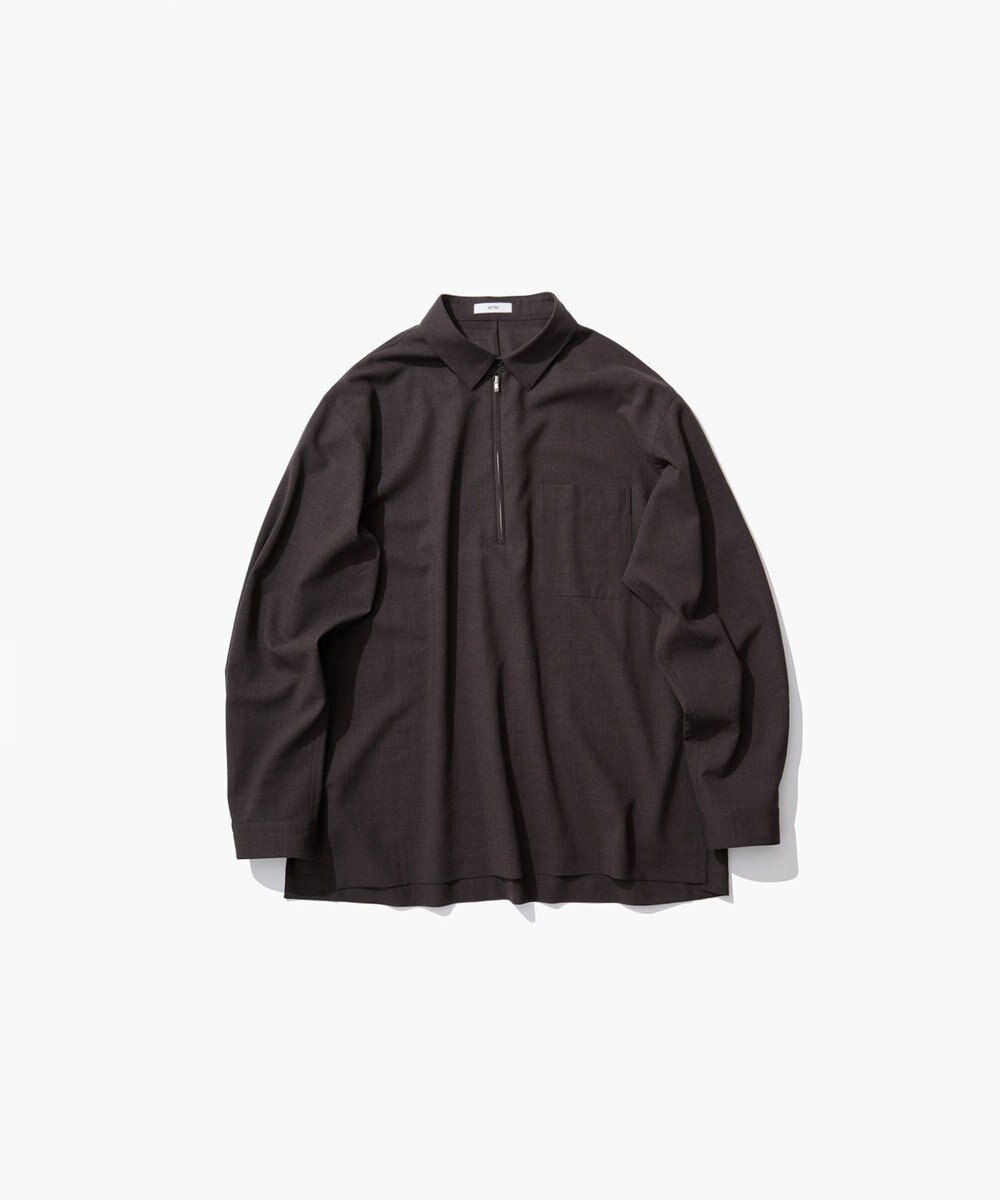 ATON TWIST WOOL WASHER | ジップアップシャツ - UNISEX 
