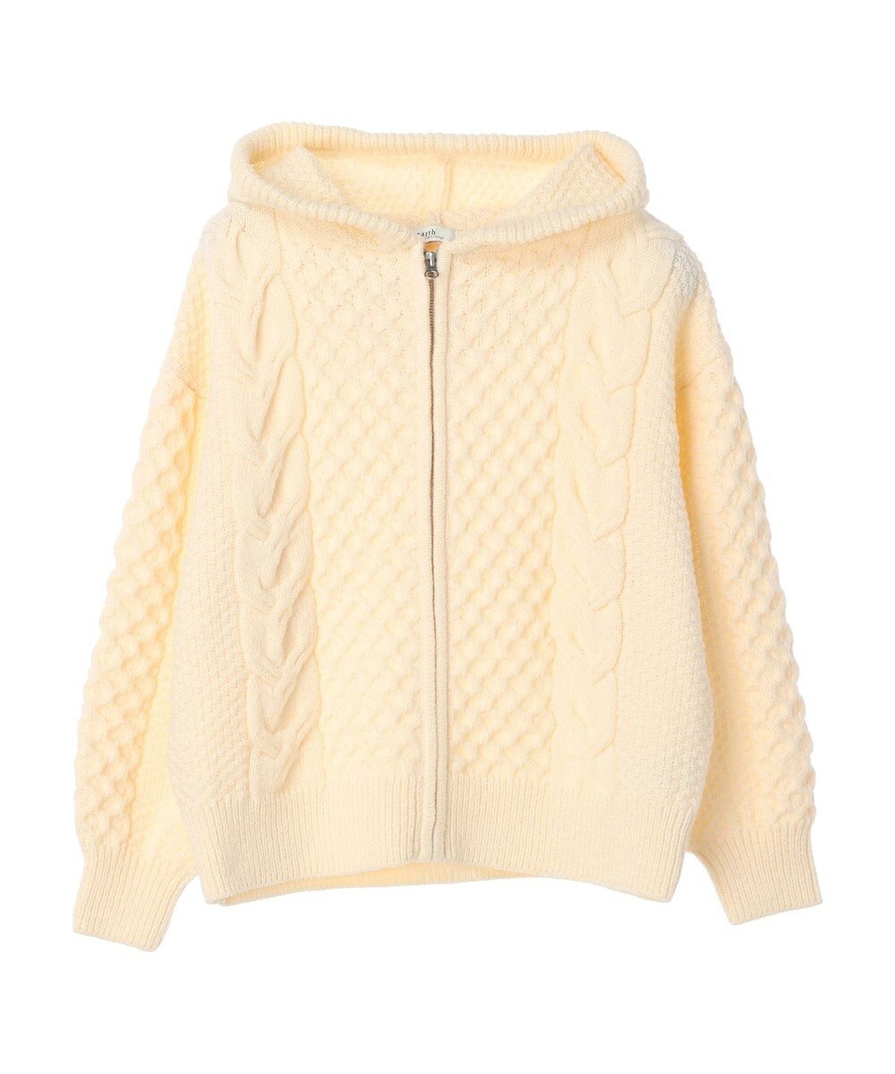 earth music&ecology ケーブルニットパーカー 