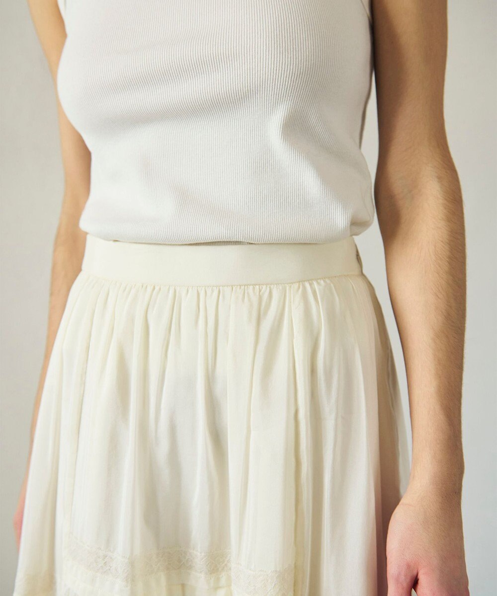 GRACE CONTINENTAL ギャザーレースロングスカート 