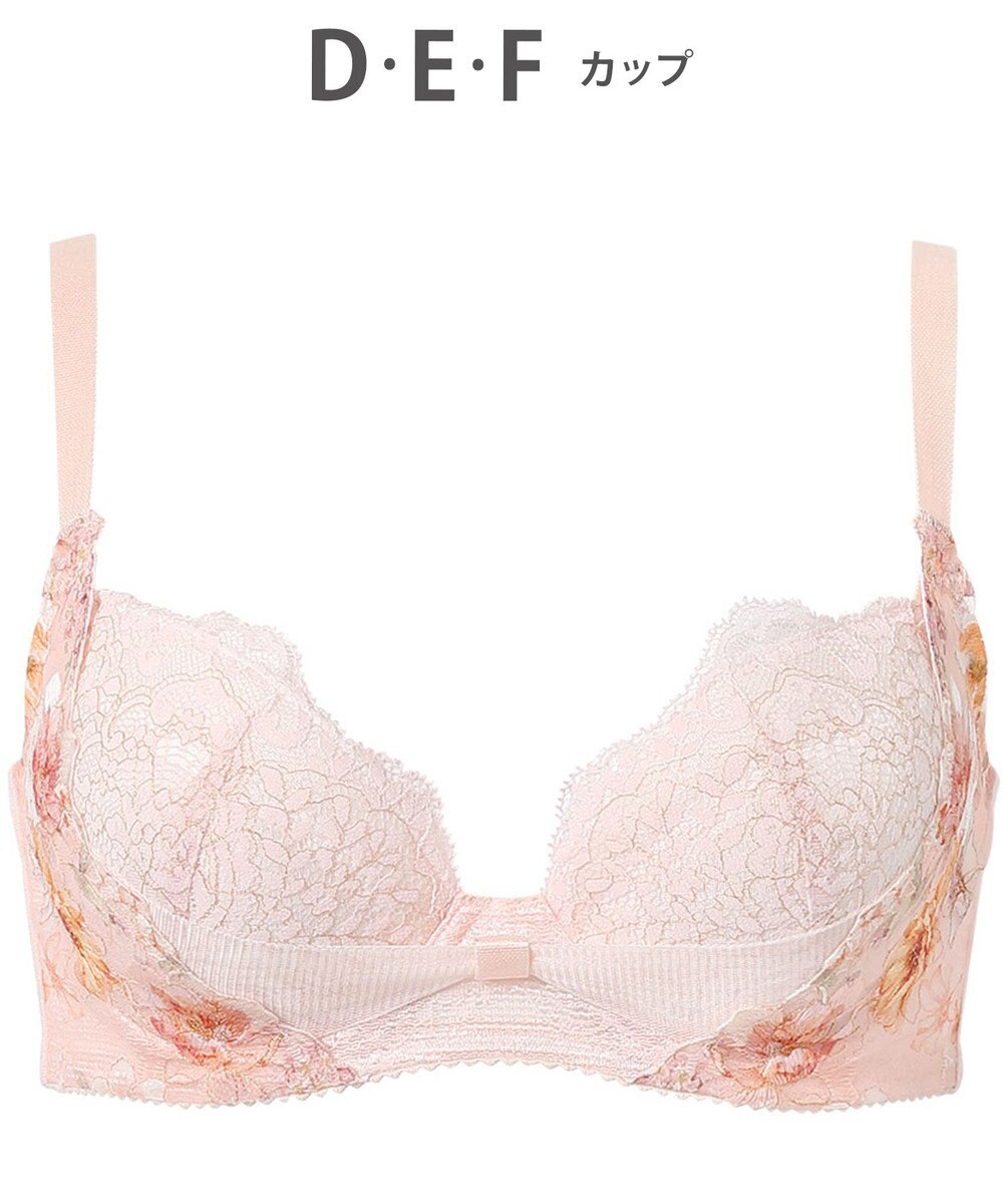 WACOAL ブラジャー 【リボンブラ 脇すっきり】 脇高設計 着やせシルエット 動いても谷間キープ Gカップまで対応 大きいサイズ レディース BXB443 /ワコール 