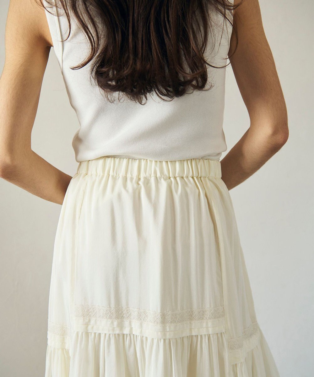 GRACE CONTINENTAL ギャザーレースロングスカート 