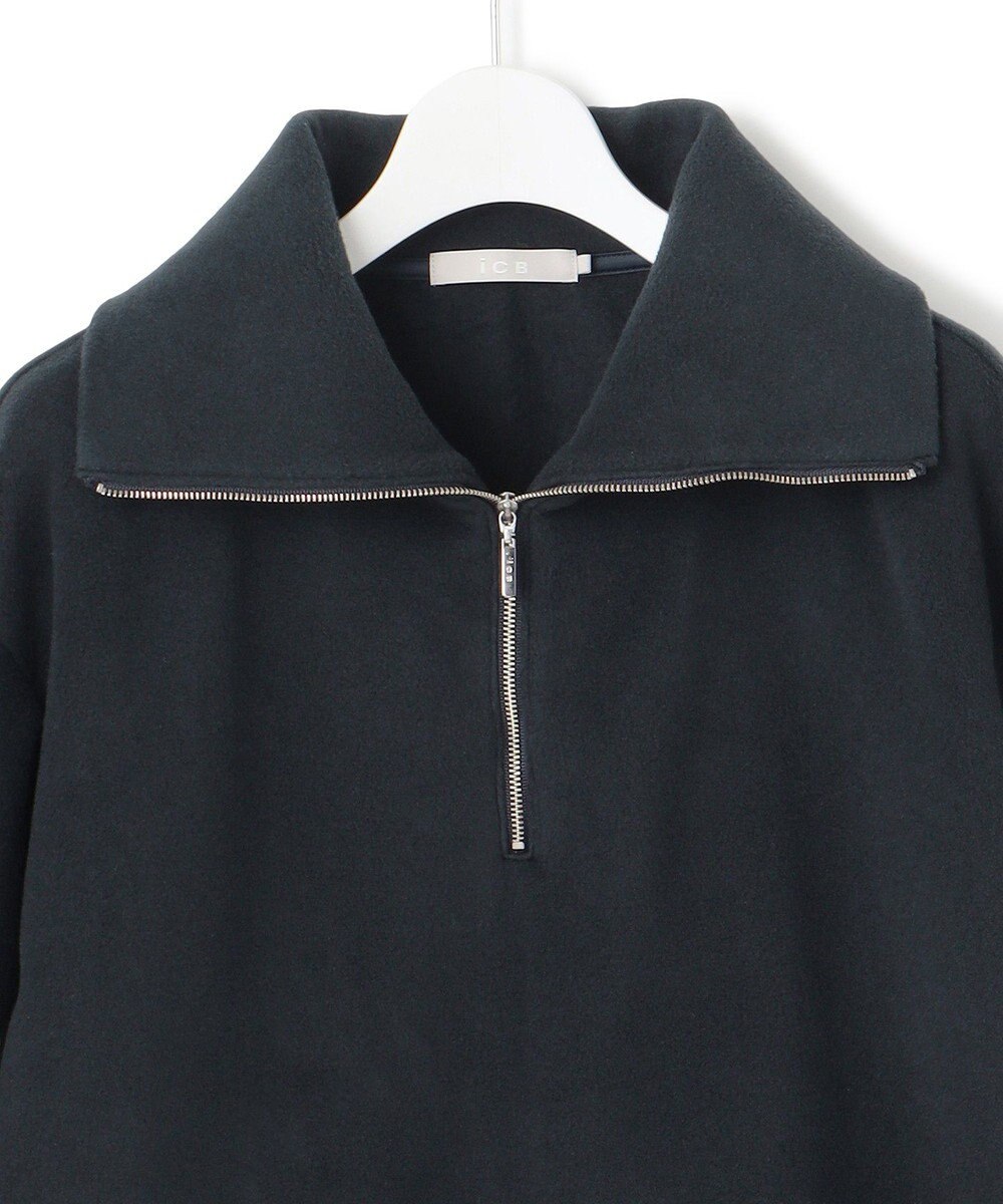 ICB L 【洗える】 トスカーナフリース ハーフジッププルオーバー 