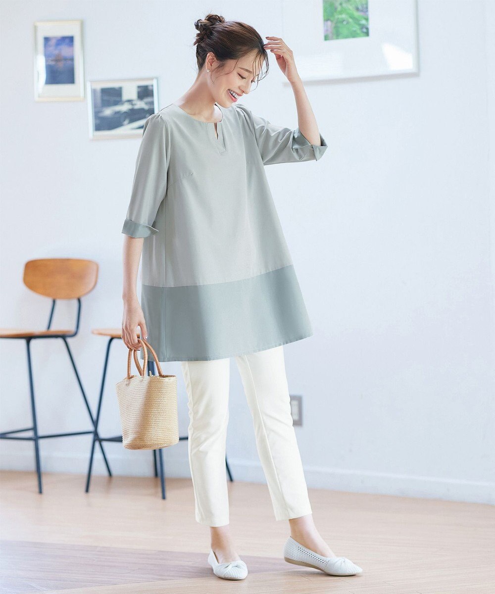 Tiaclasse L 【新色追加】バイカラーチュニック 