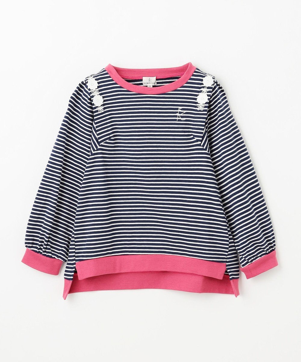 組曲 KIDS 【110-140㎝】リボンボーダー トップス 