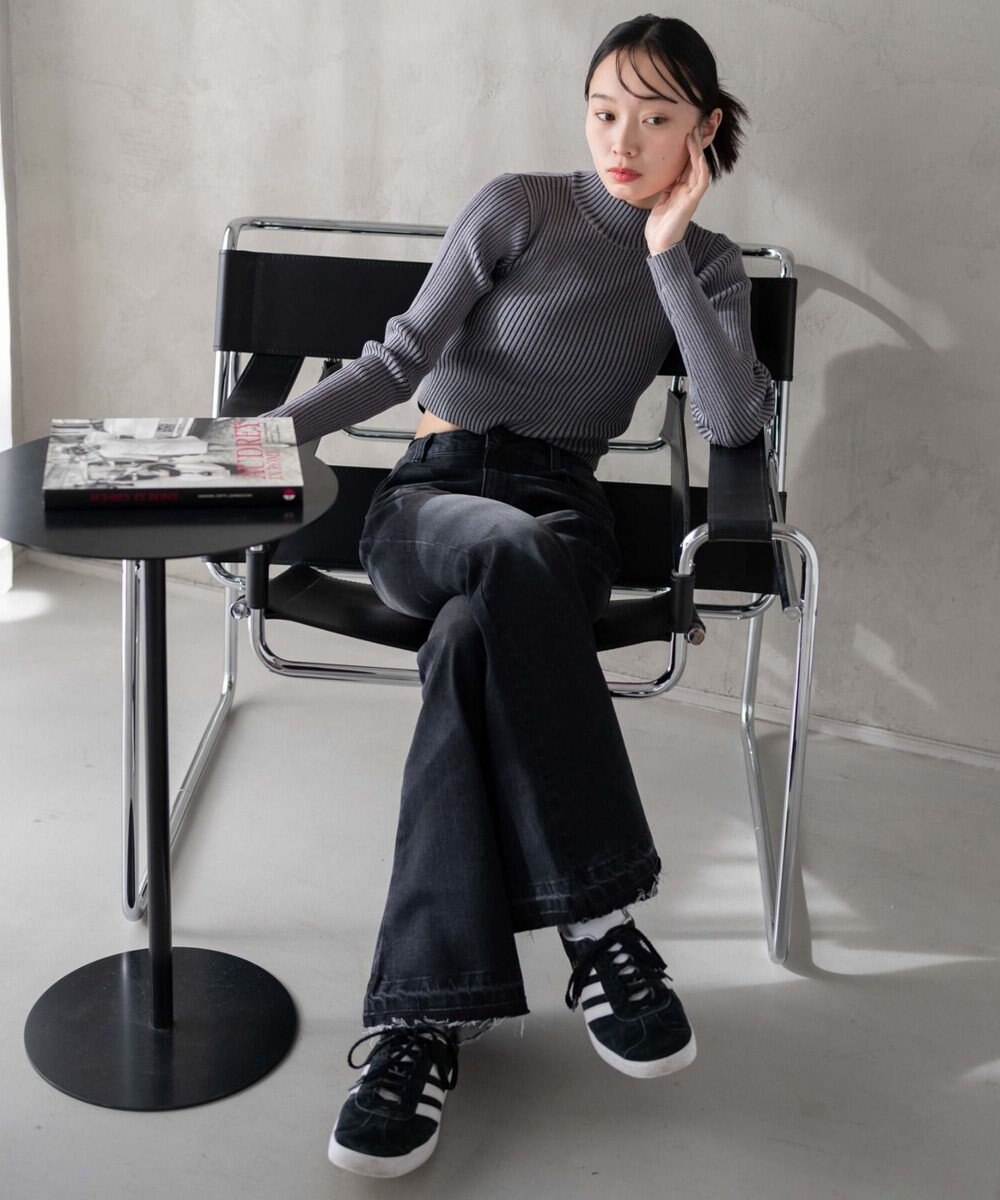 WEGO リブハイネックショートニット 